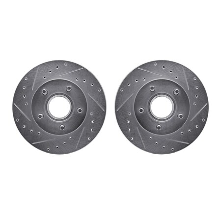 Dynamic Friction Co Rotors-Drilled and Slotted-SilverZinc Coated, 7002-54014 7002-54014